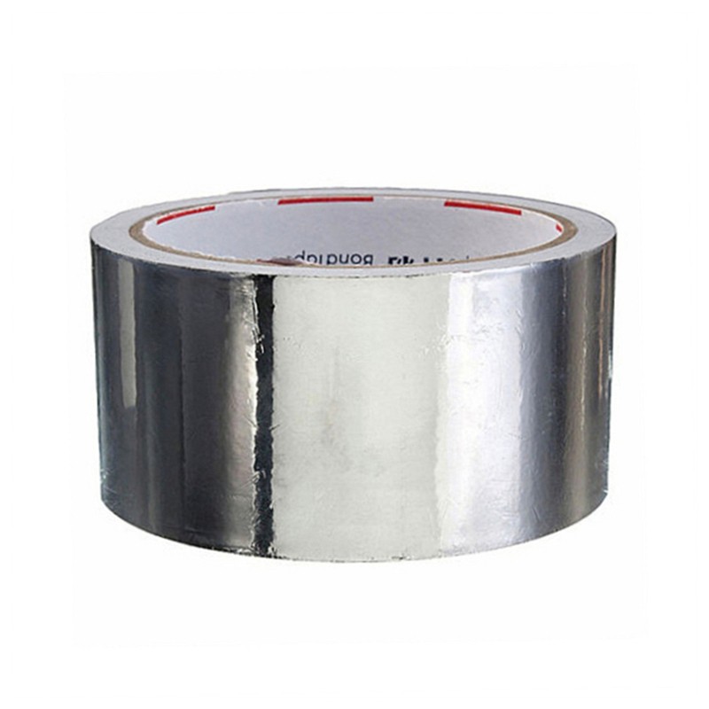 1 Roll 5cm*17m Thermal Duct Resistant Repairs High Temperature Resistant Foil Adhesive Aluminum Foil Adhesive Sealing Tape