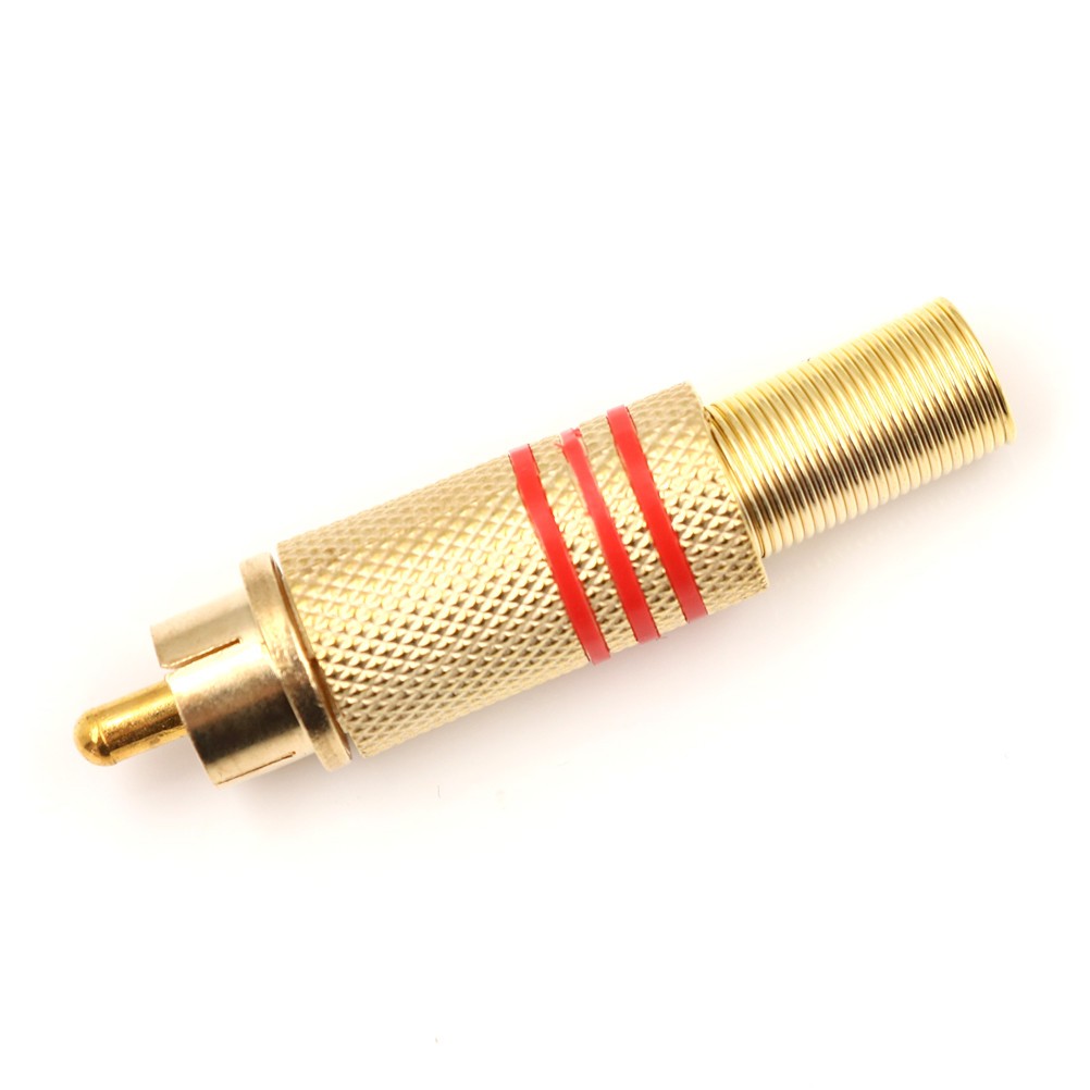 10pcs DIY Parts Gold Red Black Metal Spring RCA Male Connector Jack Plug AV Plugs for Computer Audio Video Soldering