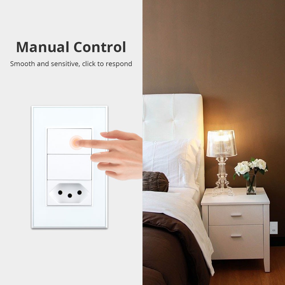 Zemismart Tuya ZigBee 10A Brazil Socket with Light Switch Alexa Google Home Siri Control 110V 240V Wall Outlet Via ZMHK-01 Hub