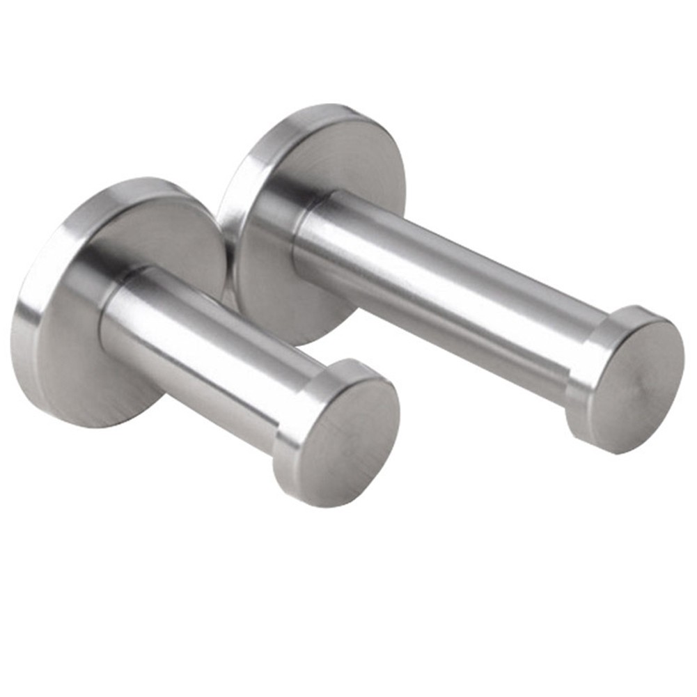 Silver Robe Towel Hook Cylinder Utility Bathroom Sturdy Stainless Steel Coat Wall Mount