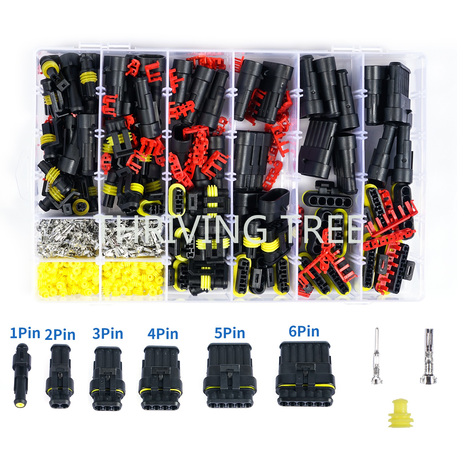 708/352/240pcs HID Connectors Waterproof 1/2/3/4Pin Car Electrical Wire Connector Plug Truck Harness Male Female Crimping Pliers