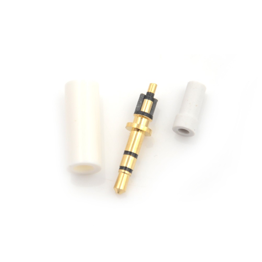 2pcs/lot 2.5mm Stereo Headphone Plug With Tail 3/4 Pole 2.5mm Audio Plug Jack Adapter Connector For White Phone