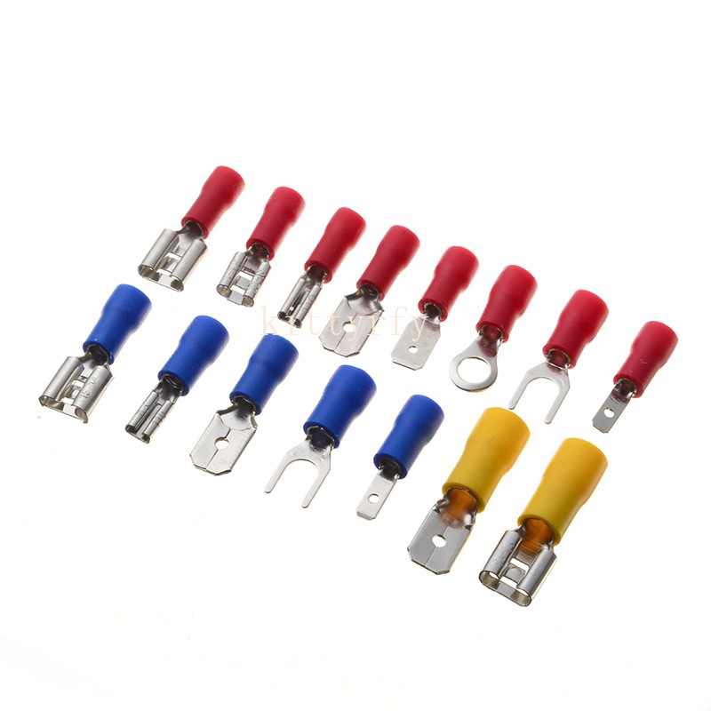 Insulated Box Male Female Spade Terminal Cable Connector Electrical Wire Crimp Butt Ring Fork Spade Lug Rolled Assortment Kit