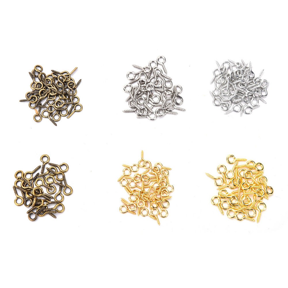 100pcs Gold/Silver Color Small Sheep Eyes Screw For pendant Jewelry Findings Jewelry Accessories 8mm 10mm