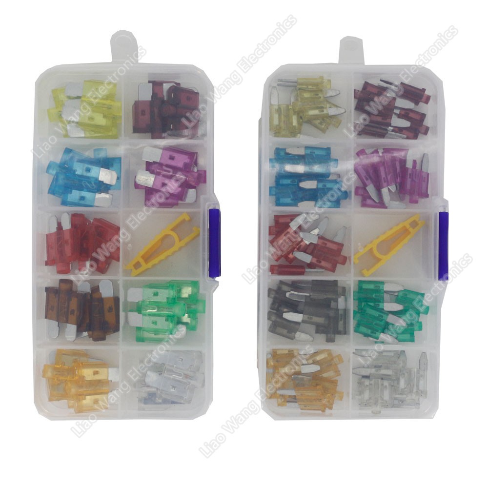 5-40A Auto Fuse For 27pcs Medium/45pcs Small Type With Light In 1 Box Car Fuse 32V Plug In Type