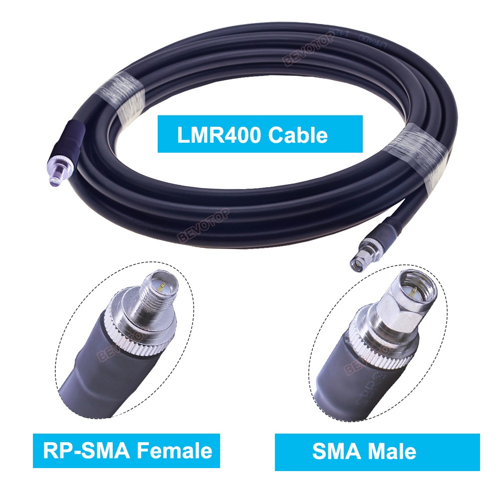 SMA Cable LMR400 SMA Female to RP SMA Male 50 Ohm Low Loss RF Pigtail Adapter WiFi Antenna Extension Cable Signal Booster Jumper