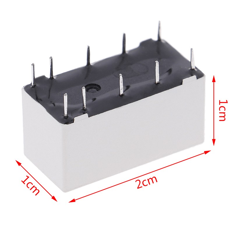 ملف مرحل ثنائي الاستقرار 12 فولت DPDT 30VDC 2A 1A 125VAC HFD2/005-S-L2-D Realy ، جديد