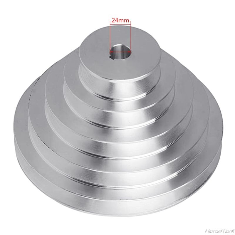 Aluminum type 5 step pagoda pulley wheel 150mm outer diameter for V shaped timing belt N25 20 dropshipping