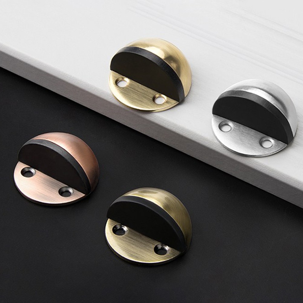 Anti-collision home floor mounted dual-use free punch-proof office door stopper sticker stainless steel hotel child safety