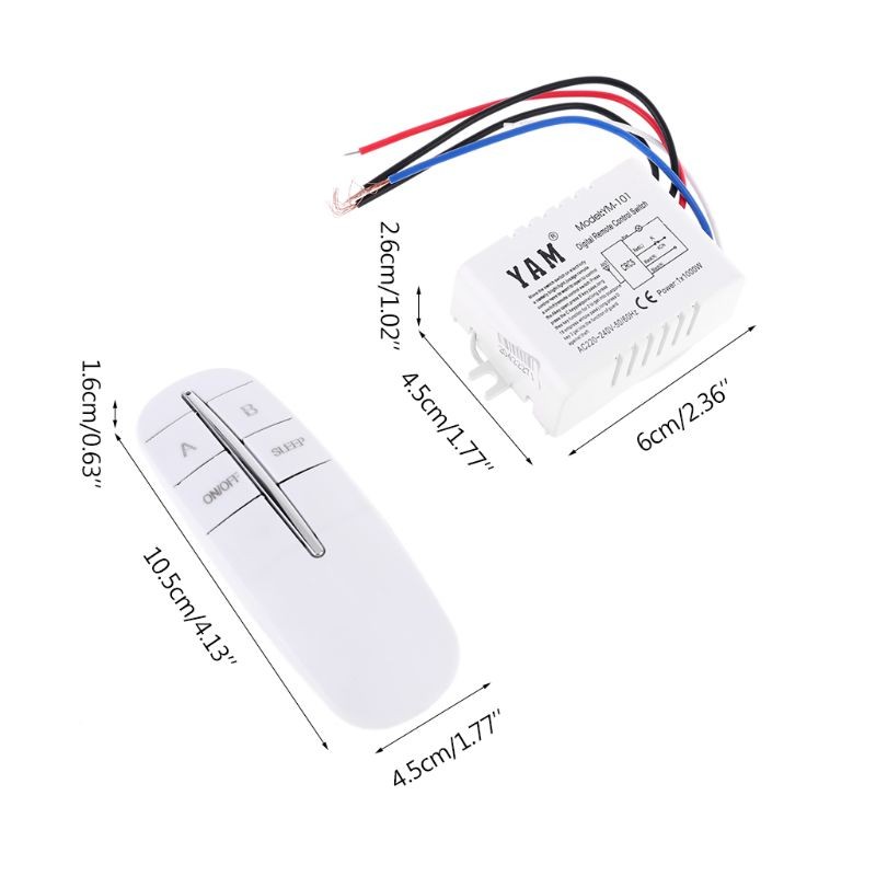 220V Wireless Digital Remote Control Lamp Light On/Off Switch Remote Control Switch W91B