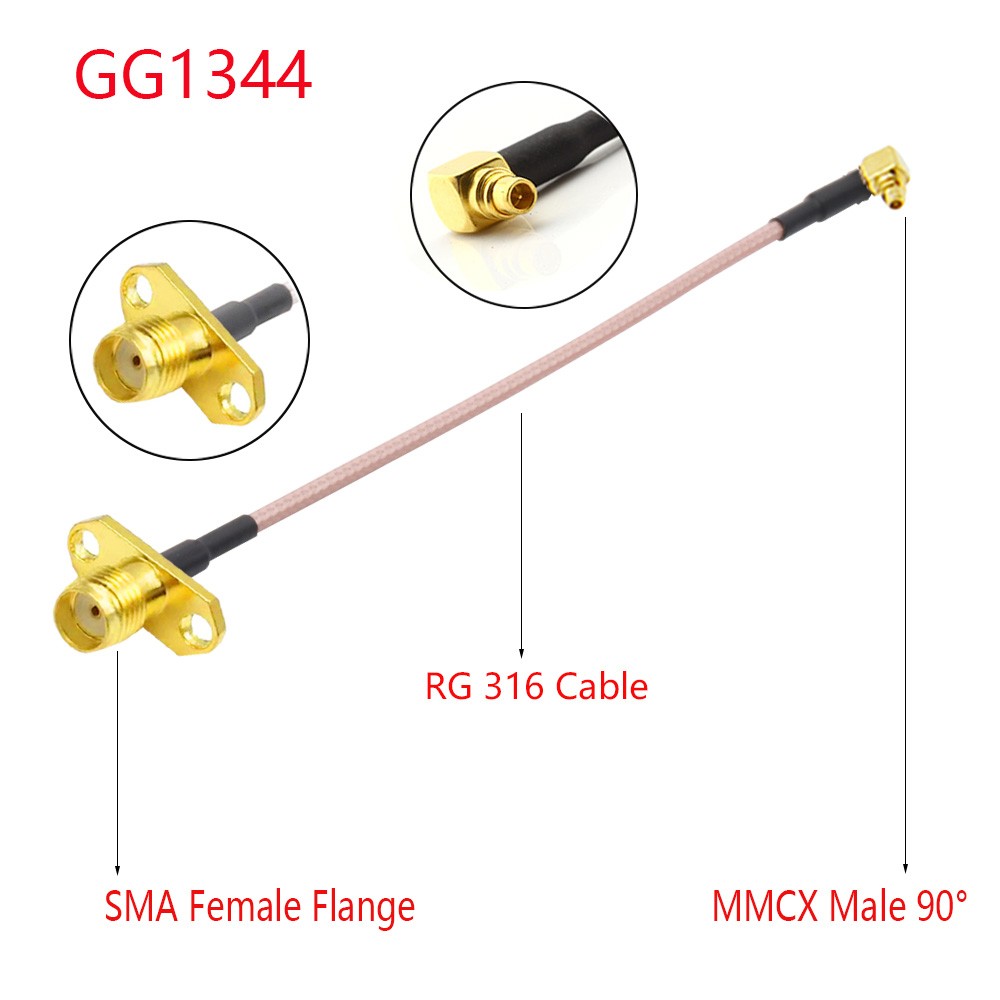 10 قطعة RG316 كابل محوري MMCX إلى SMA/RP-SMA أنثى شفة لوحة جبل FPV هوائي تمديد الحبل ل TBS توحيد باندارك VTX