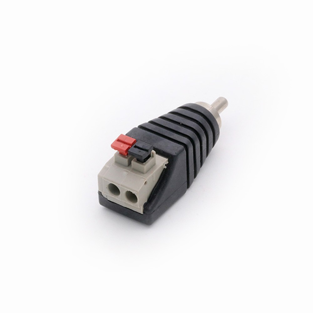 10pcs Video AV Balun RCA Male to AV Screw Terminal Stereo Jack 3.5mm Male 4 Pin Terminal Block Plug Connector