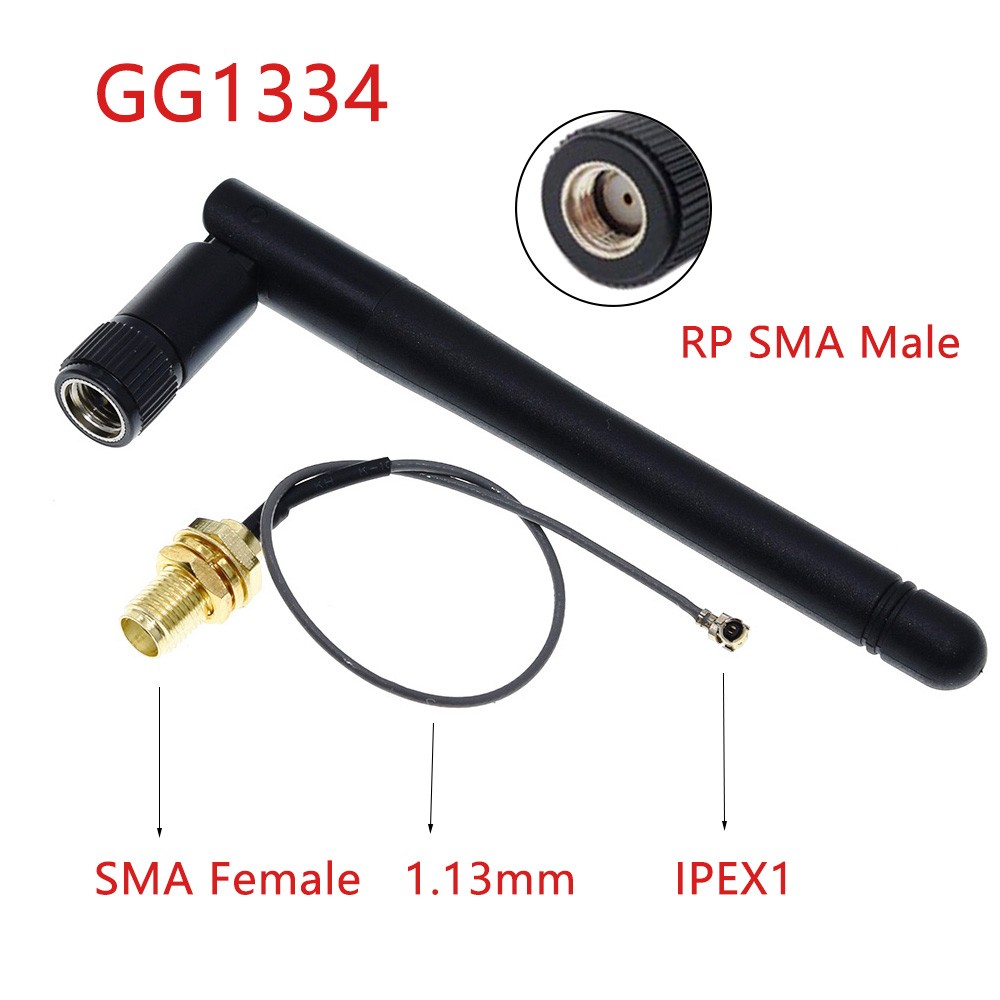 10pcs 2.4GHz 3dBi WiFi 2.4G antenna folded bluetooth wifi zigbee antenna + 10pcs SMA F to IPEX U.FL IPX feeder line