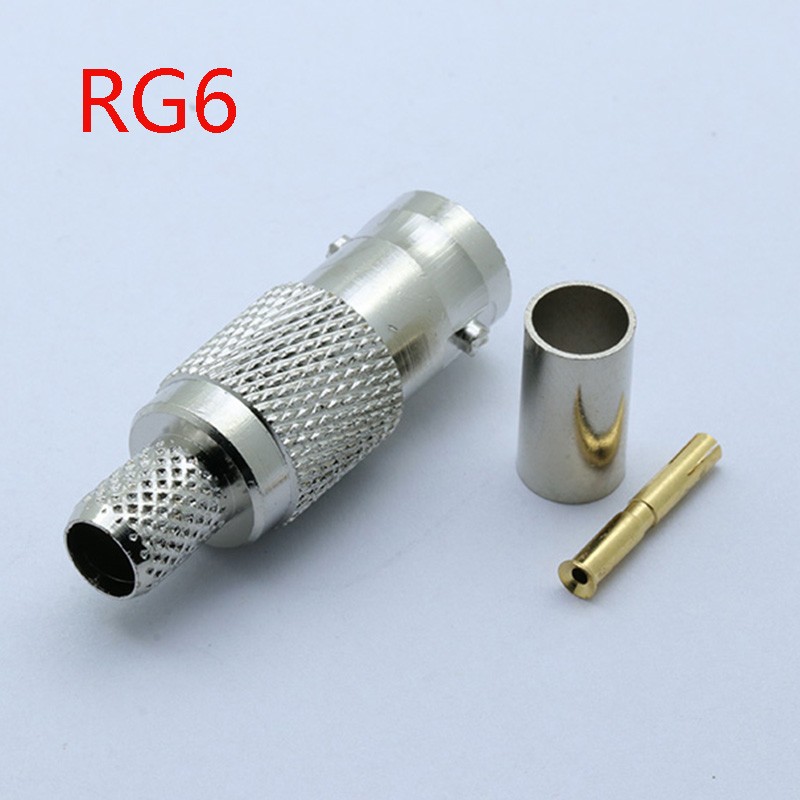 10pcs/lot BNC Female Crimp Connector New BNC Female Crimp Straight For RG58 RG59 RG6 RF Coax Adapter Connector