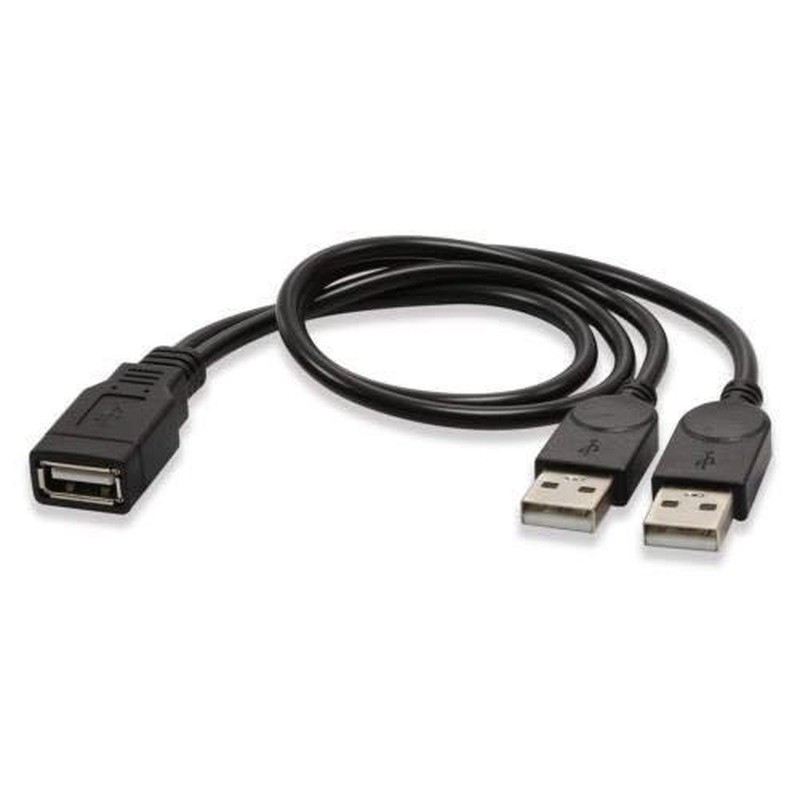 2.0 USB واحد الإناث ، اثنين كابل شحن البيانات الذكور واحد إلى اثنين كابل شحن 1 دقيقة 2USB كابل بيانات 30 سنتيمتر