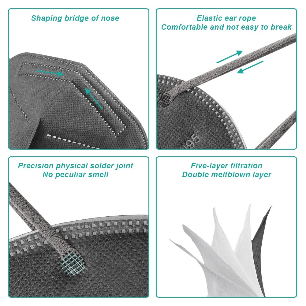 KN95 mascarillas ffp2 قناع الوجه 5 طبقات 95% فلتر سلامة تنفس قابلة لإعادة الاستخدام CE واقية قناع للوجه ffp2 ce