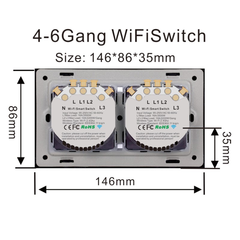 جديد ewelink wifi الذكية اللاسلكية التبديل 4-6 مفتاح اللمس التبديل APP التحكم عن بعد توقيت مفتاح الإضاءة متوافق مع أليكسا جوجل