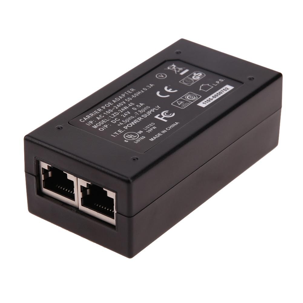 24V/48V 0.5A Desktop POE Power Injector Ethernet Adapter CCTV Surveillance for IP Camera Power Supply