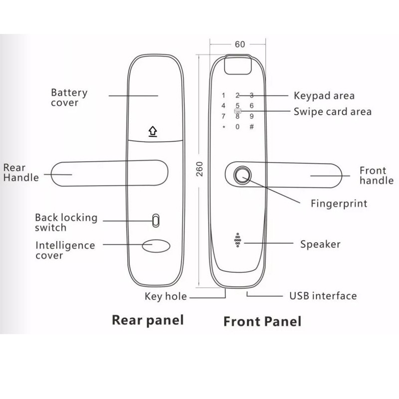 AISUO Tuya WiFi mobile phone unlock fingerprint magnetic card password normally unlock mode timer password smart door lock