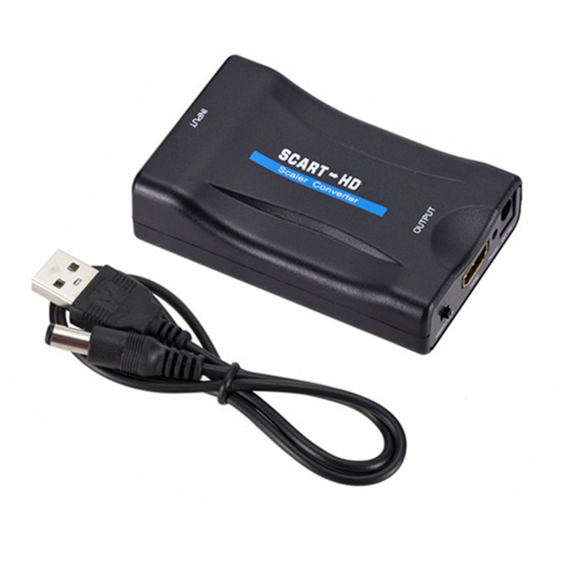 1080P Converter High-end Video Signal Converter Converters with DVD Compatible Scart to HDMI Charging Cable