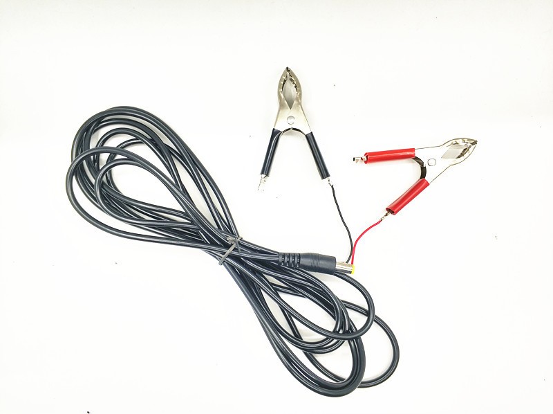 3M Long DC Battery Clip Cord Male to Alligator Clip Cord DC 12V 24V Universal Audio Cable Red and Black Clip