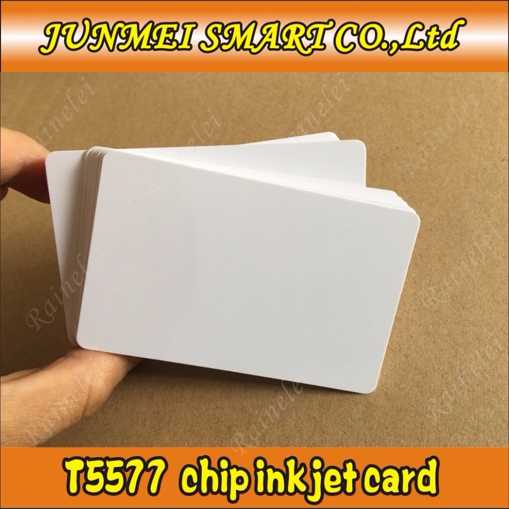 100pcs inkjet t5577 blank rewritable printable 125khz t5577 rfid card