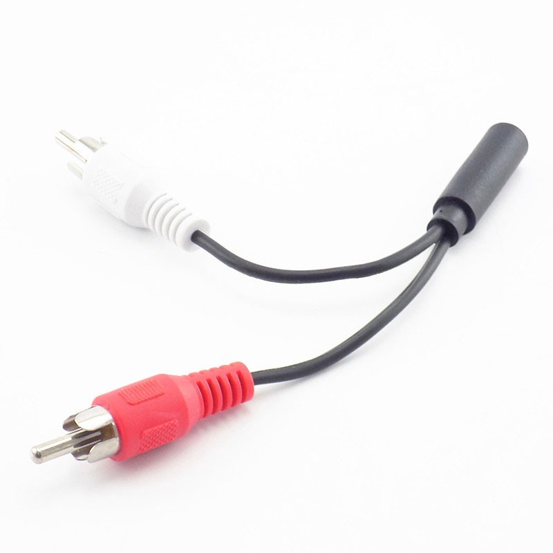 NEWCE 3.5mm RCA Female Connector Jack Stereo Cable Y Plug to 2 RCA Male Adapter 3.5 Audio aux Jack Connector to Headphone musi