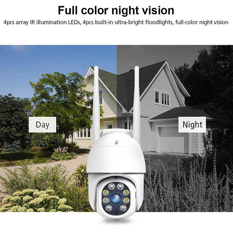 QZT PTZ IP Camera WiFi Outdoor 360 Degree Night Vision CCTV Camera Video Surveillance Waterproof SriHome Home Security Camera Outdoor