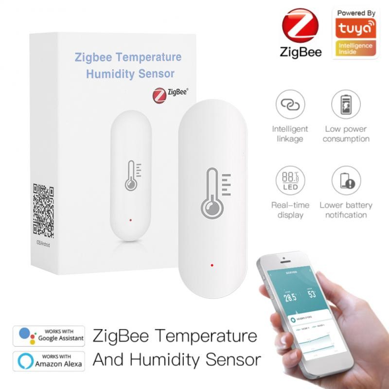 Tuya Temperature Humidity Meter ZigBee Sensor Hygrometer Indoor Thermometer Compatible Alexa Google Home Smart Home