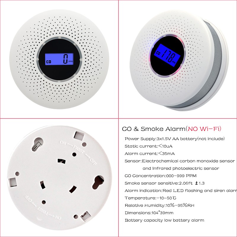 Home Security Protection Personal Alarm Carbon Monoxide Alarm Electrochemical Infrared Photoelectric Smoke Detector