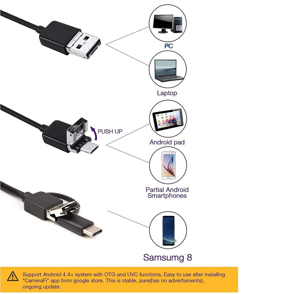 720P Endoscope 5.5mm Lens PC Android USB Endoscope Camera 1M 2M Waterproof LED Cable Car Inspection Camera Snake Tube Endoskop