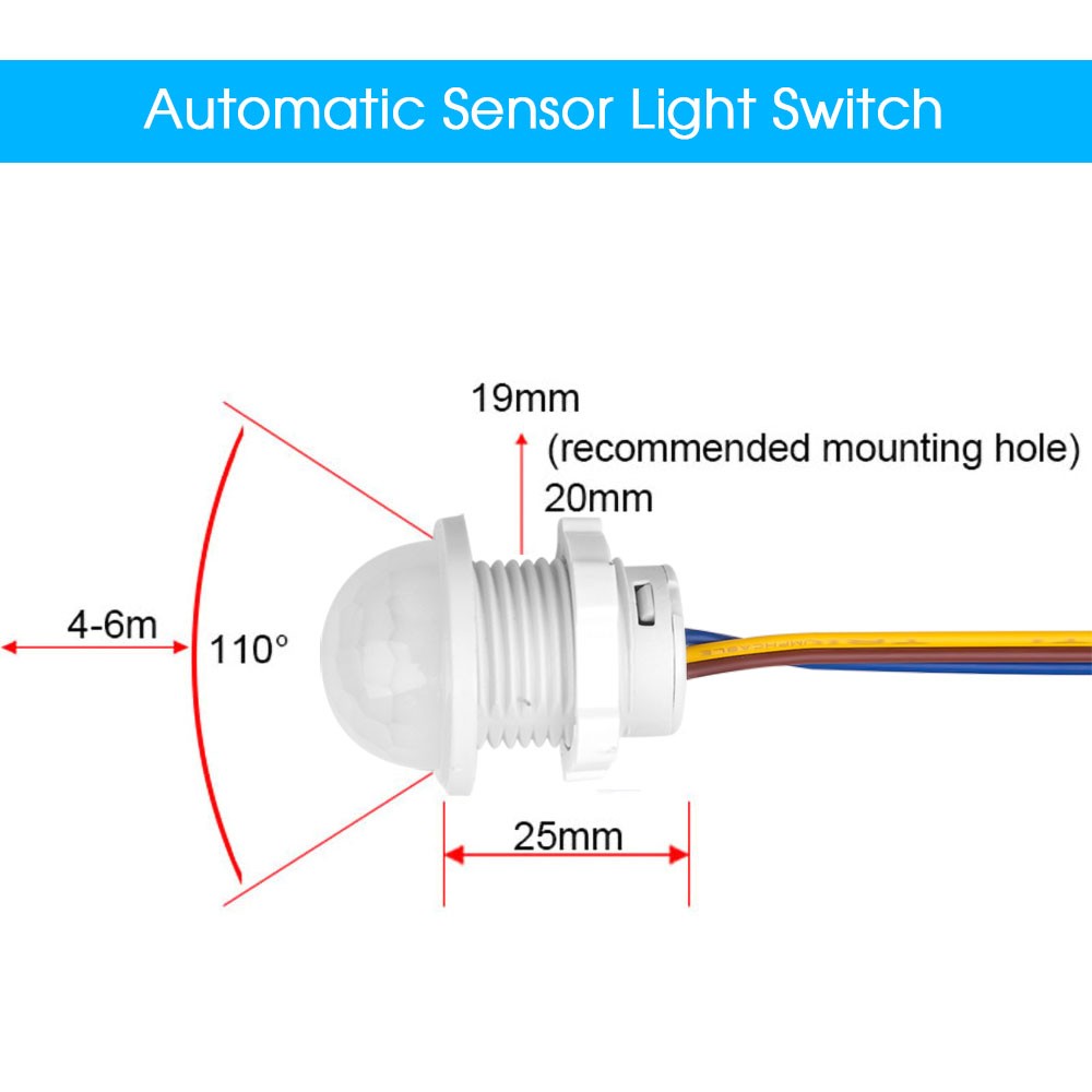 LED PIR Infrared Motion Sensor Switch 110V 220V Light Switch PIR Sensor Auto On Off Smart Switch