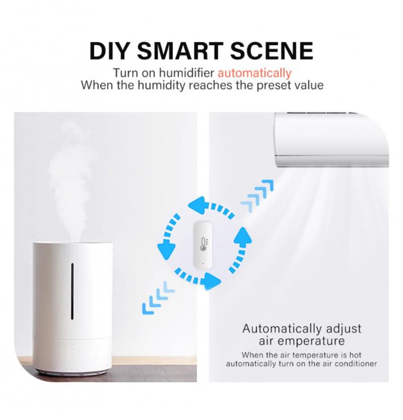 Tuya Zigbee Temperature Sensor Smart Home Tuya Smart Life APP Real-time Monitoring Work With Alexa Google Home Gateway Required