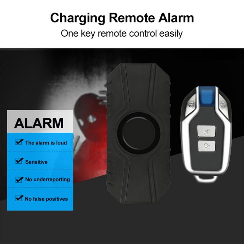 Wireless Motorcycle Bicycle Alarm Waterproof Security Anti-lost Wireless Remote Control Vibration Alarm Detector 2022 NEW