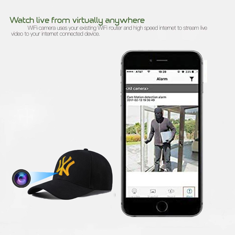 HD 1080P Wearable Baseball Hat Camera Fashion Baseball Cap Wifi Camera For Outdoor Travel Manual Recording Remote Monitoring