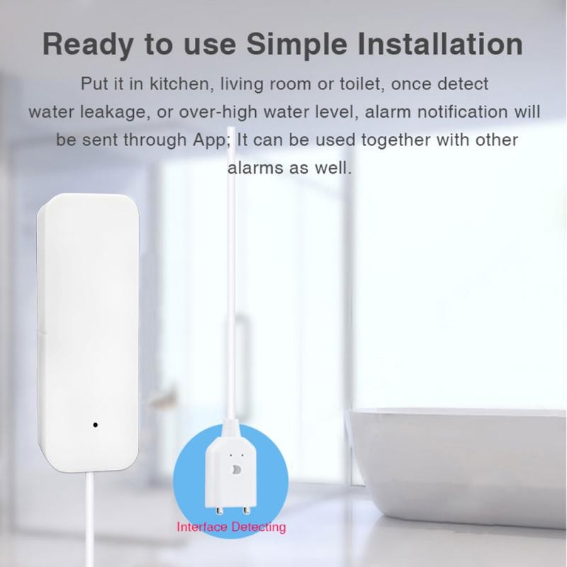 Tuya Water Leak Alarm Wifi/Zigbee Water Leak Detector Flood Alert Overflow Smart Home Security Alarm System Work With Smart Life