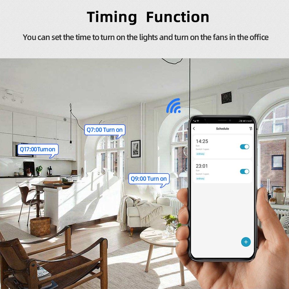 WiFi Smart Garage Door Receiver RF Door Remote Control Tuya/Smart Life/eWeLink APP Controller with Alexa Google Home