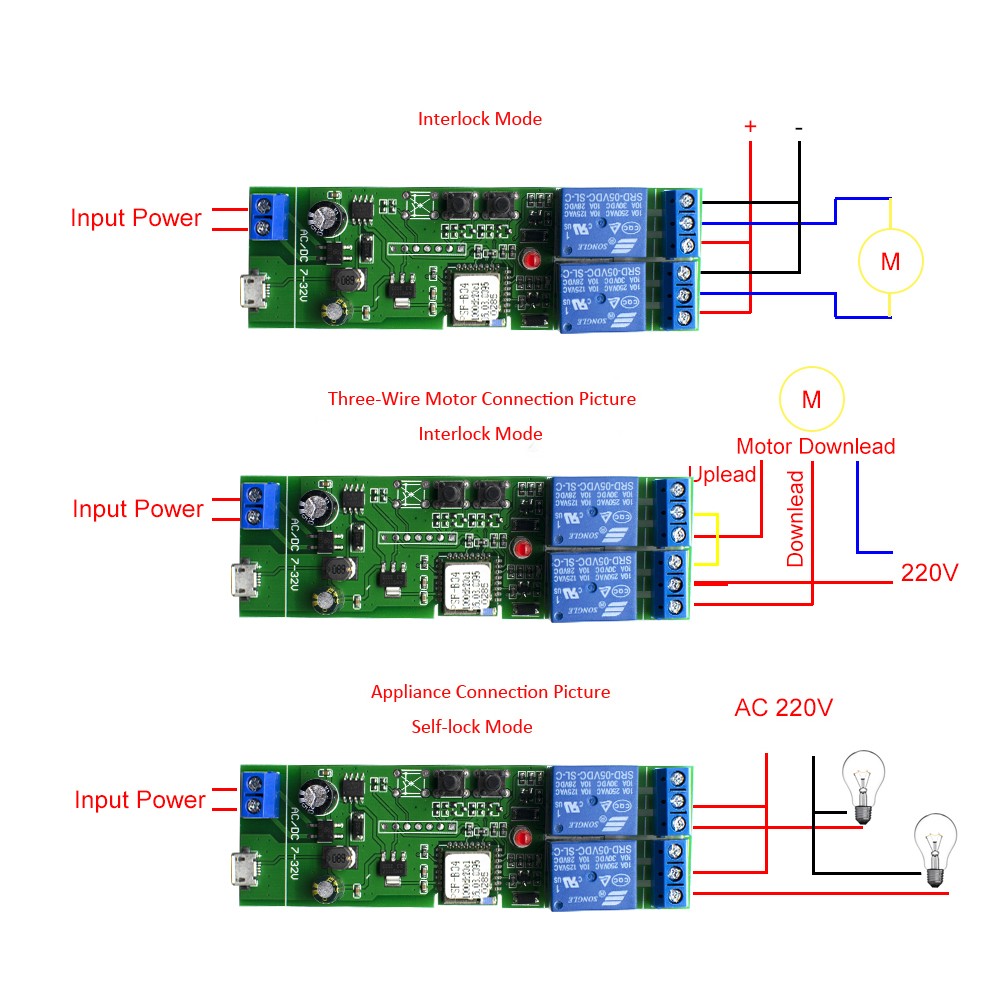 Smart WiFi Light Switch, WiFi Module, 2CH DC 5/12/32V AC 85-250V RF433 Receiver 10A Relays Work with Alexa Google Assistant, Ewelink