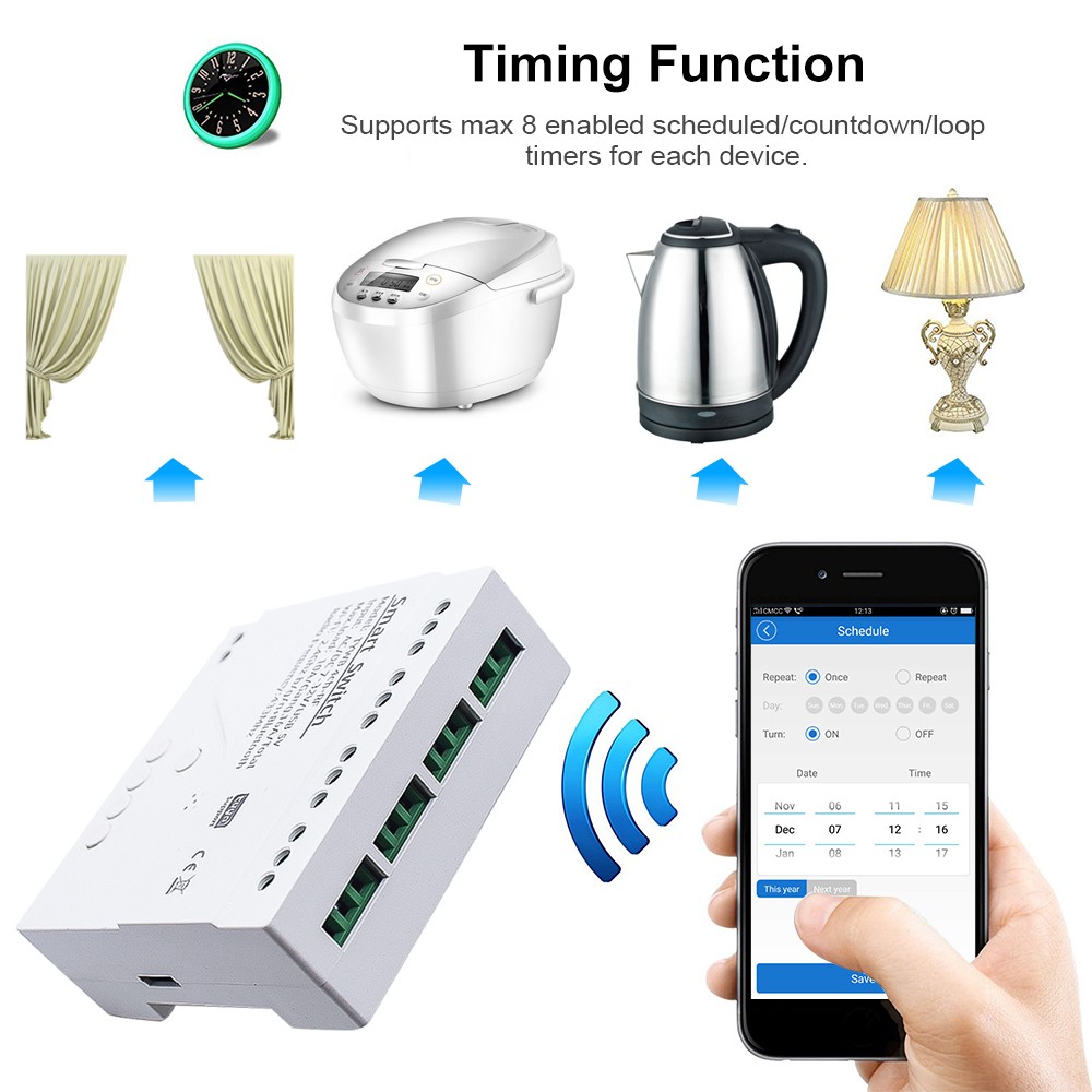 Wifi Smart Garage Door Opener RF 433 Controller Tuya Smart Life APP Timer Switch 7-32V 85-250V Receiver for Alexa Google Home