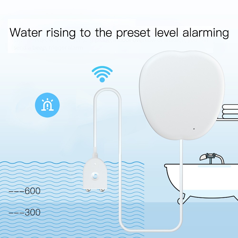 Tuya WiFi Smart Water Leak Sensor Water Leak Sensor Detector Flood Alert Bypass Waterproof APP Remote Control Home Security