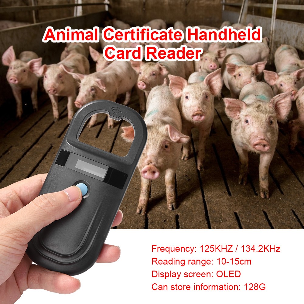 USB Certification Animal Handheld Pet Card Reader ID Chip Scanner Transponder Chip Reader Built-in English Bell