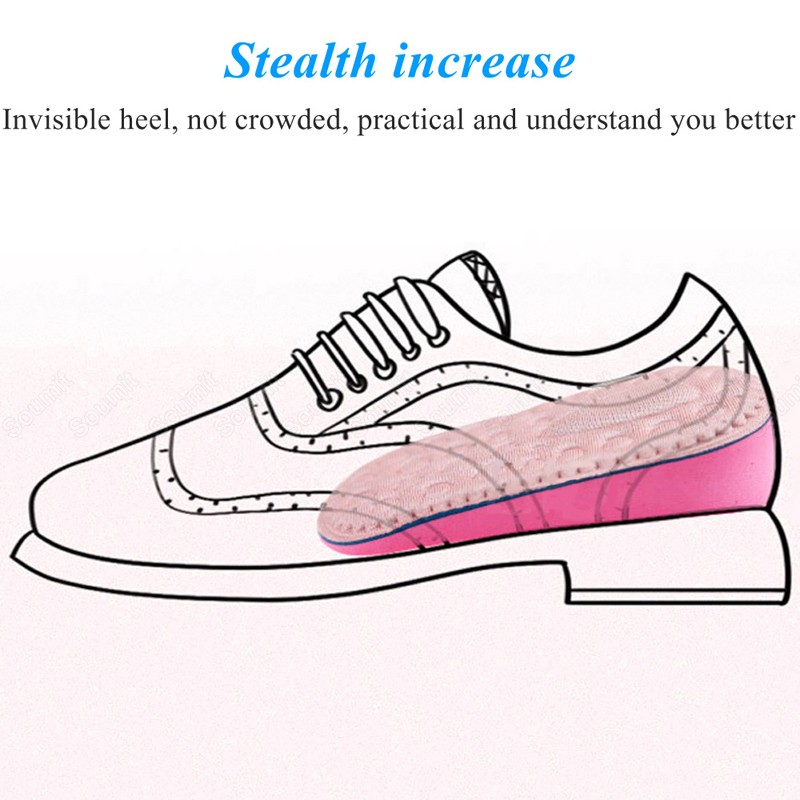 Memory Foam Invisible Height Increase Insoles For Women's Shoes Soles Inner Heel Insert Molds Lift Increase Insoles