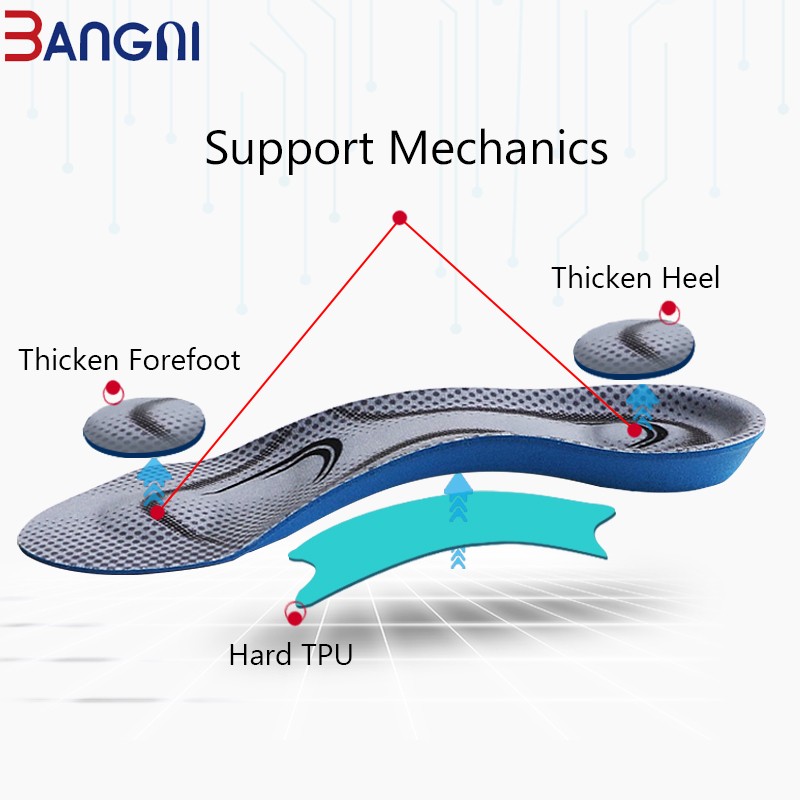 3ANGNI Orthotic Flat Feet Insoles Arch Support 3/4 Insole Memory Foam Lining Soft Letter for Man Woman Shoes