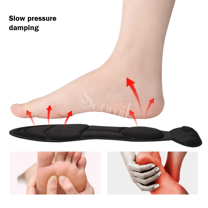 Soumit 5D Soft Sponge Insoles Pad Back Heel Protector Self Adhesive Pad High Heel Anti Slip Inner Sole for Women