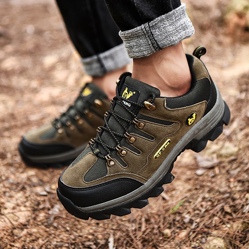 Men Climbing Hiking Shoes Couples Lace Up Sneaker Leather Designer Trainers Outdoor Non-slip Men Trekking Shoes Zapatos Hombre