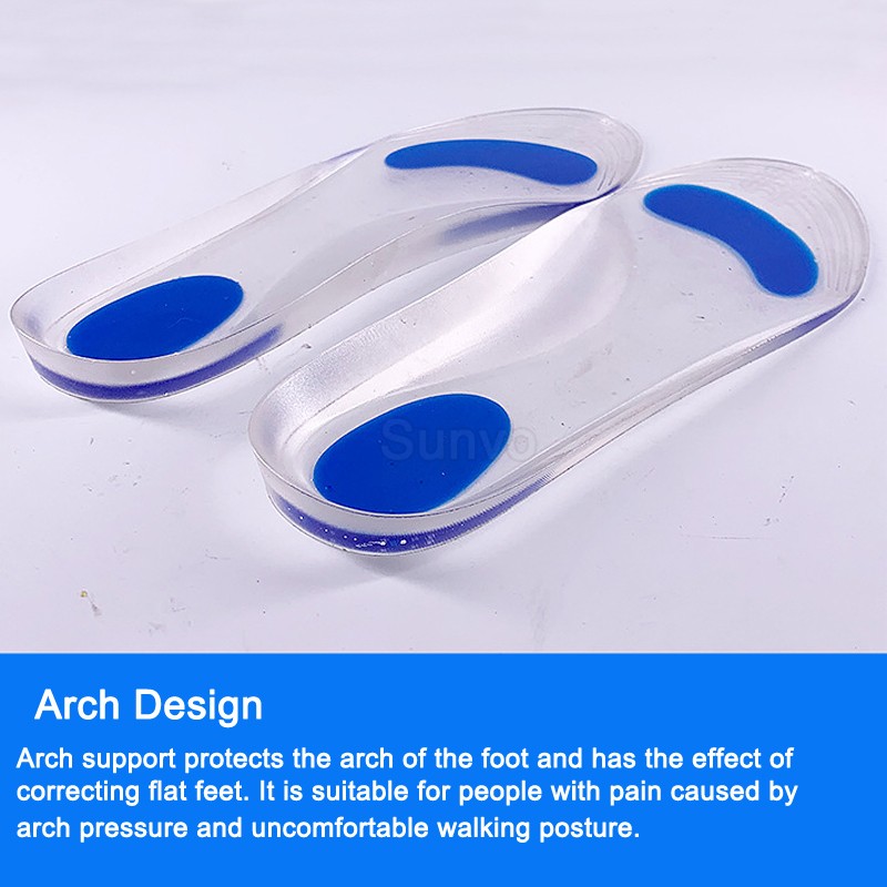 Medical Insoles Silicone Flat Feet Orthotic Insoles Plantar Fasciitis Pain Relief Foot Care Metatarsal Pad