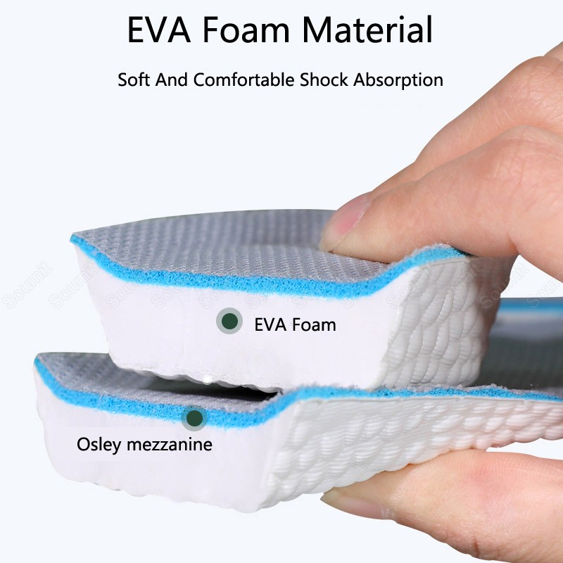 Memory Foam Height Increasing Insoles for Men Women's Shoes Sneakers Heel Insert Comfort Deodorant Shoe Sole Lift Mold