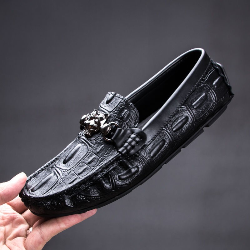 2021 shoes man 100% genuine leather man flat shoes loafers slip on flat shoes moccasins man driving shoes