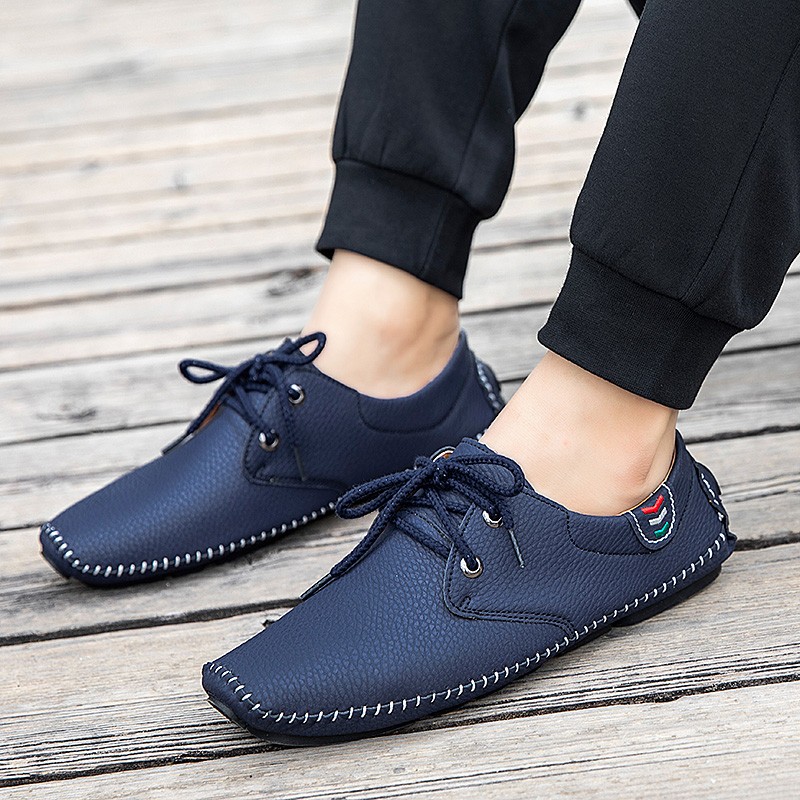 New men's casual shoes fashion high quality leather driving shoes classic comfortable handmade men's flat shoes large size 38-48