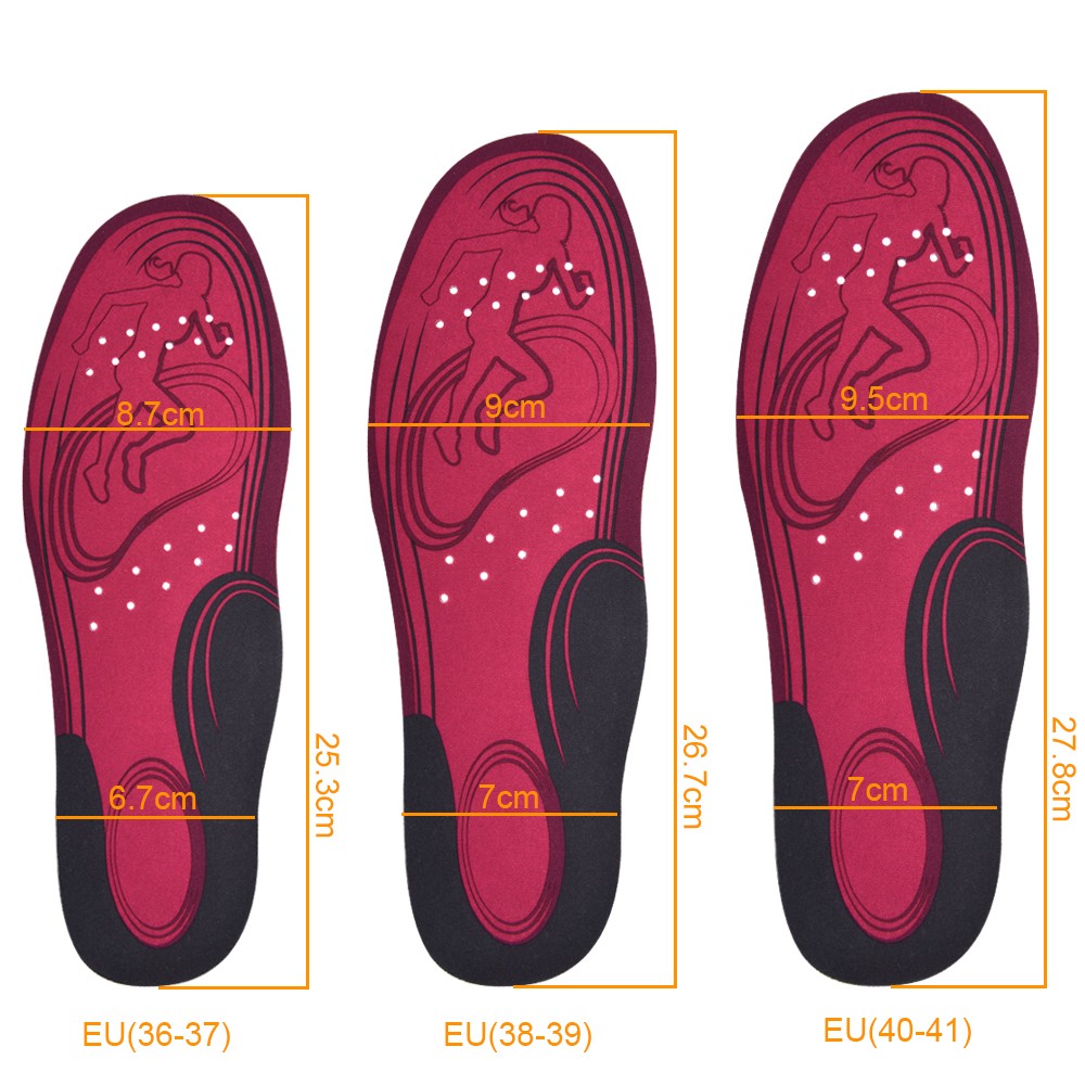 Elino Gel Sport Insoles Printed Mesh Shoe Pads Shock Absorption Feet Protector Insert Cushion Men Women Insoes for Sneaker